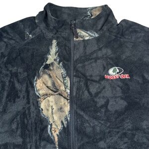 Mossy Oak Black Camouflage Full Zip Fleece Jacket Hiking Outdoors Mens Size 2XL